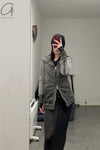 BORIS BIDJAN SABERI Dark Grey Hooded Jacket WZIPPER2 FTO00002